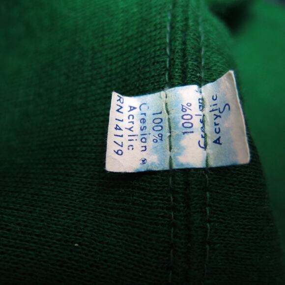 VINTAGE 1970's SEARS Perma Prest Zip Hoodie Size S Sweatshirt Green Casual - Picture 7 of 8
